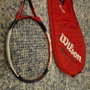 Wilson Hammer 6.4 Power Holes Tennis Racket With Full Cover.